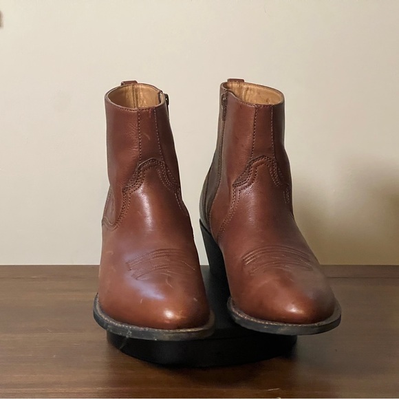 Ariat Deputy Brown Ankle Boots Men’s 11D Brown Zip Western Cowboy - Picture 7 of 9